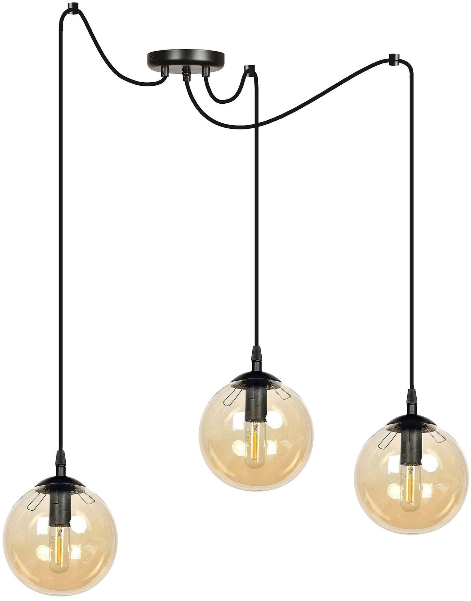 Emibig Gigi lampada sospesa 3x10 W nero-ambra 938/3