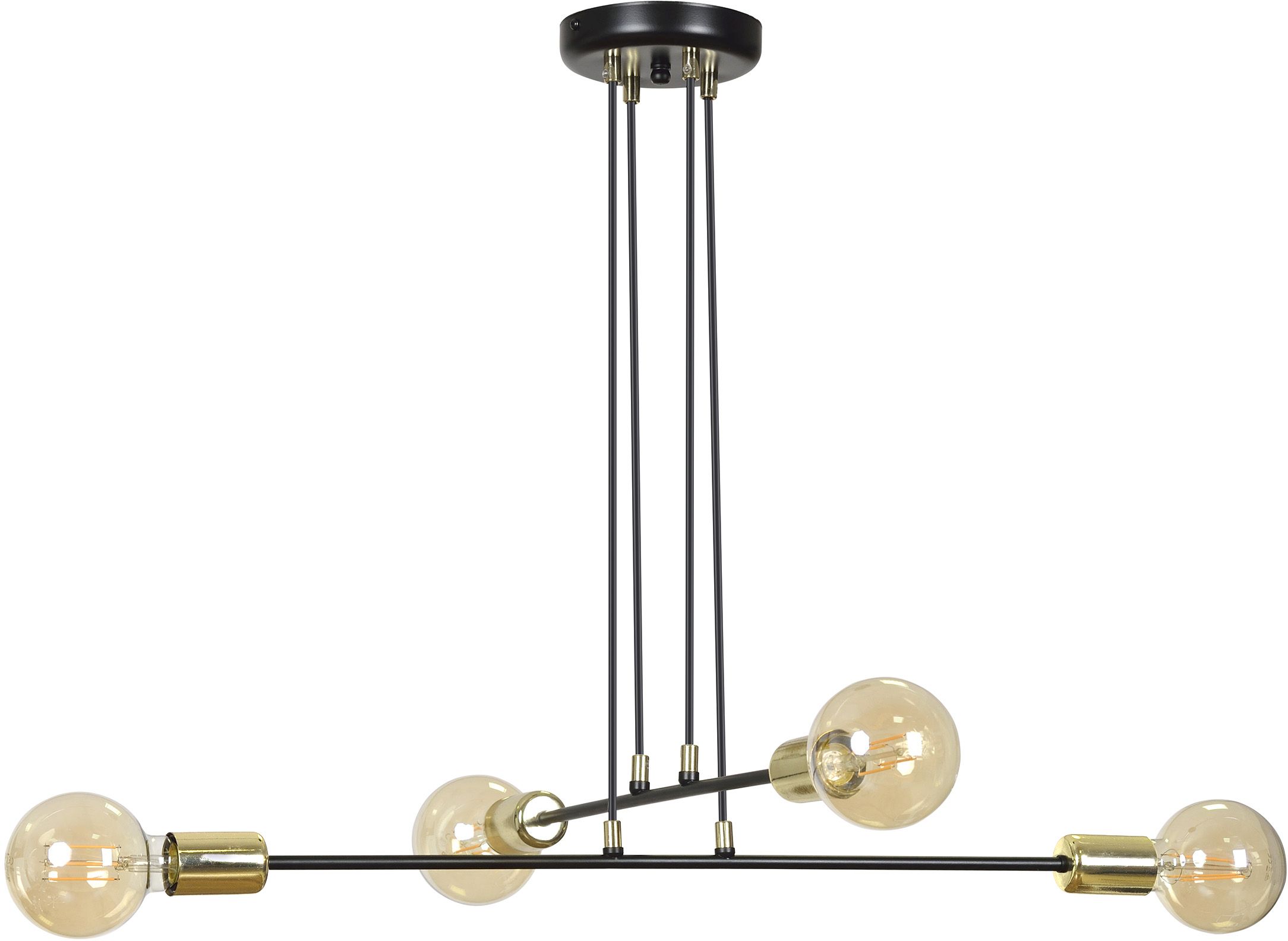 Emibig Vesio lampada sospesa 4x15 W nero-oro 785/4
