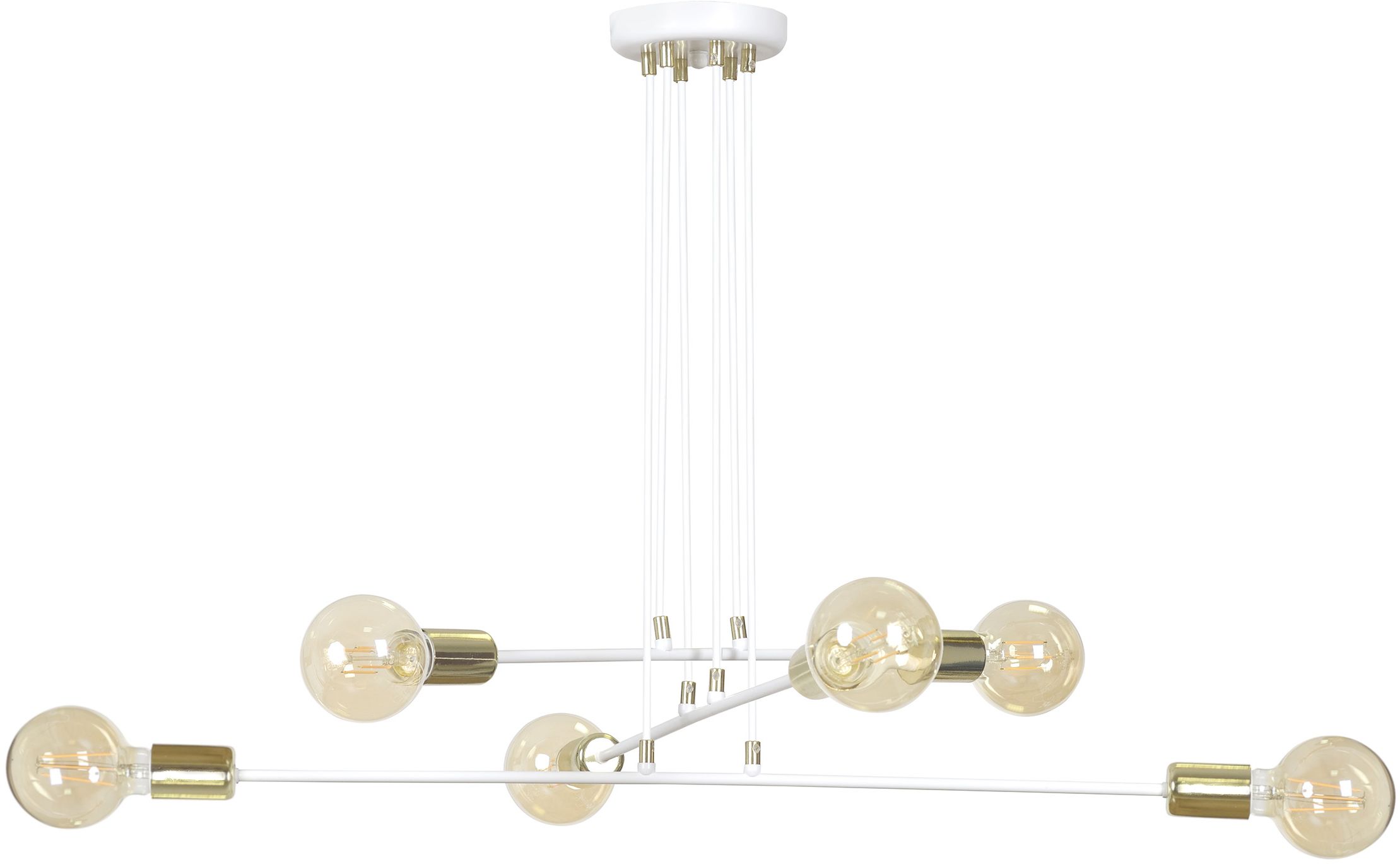 Emibig Vesio lampada sospesa 6x15 W bianco-oro 786/6