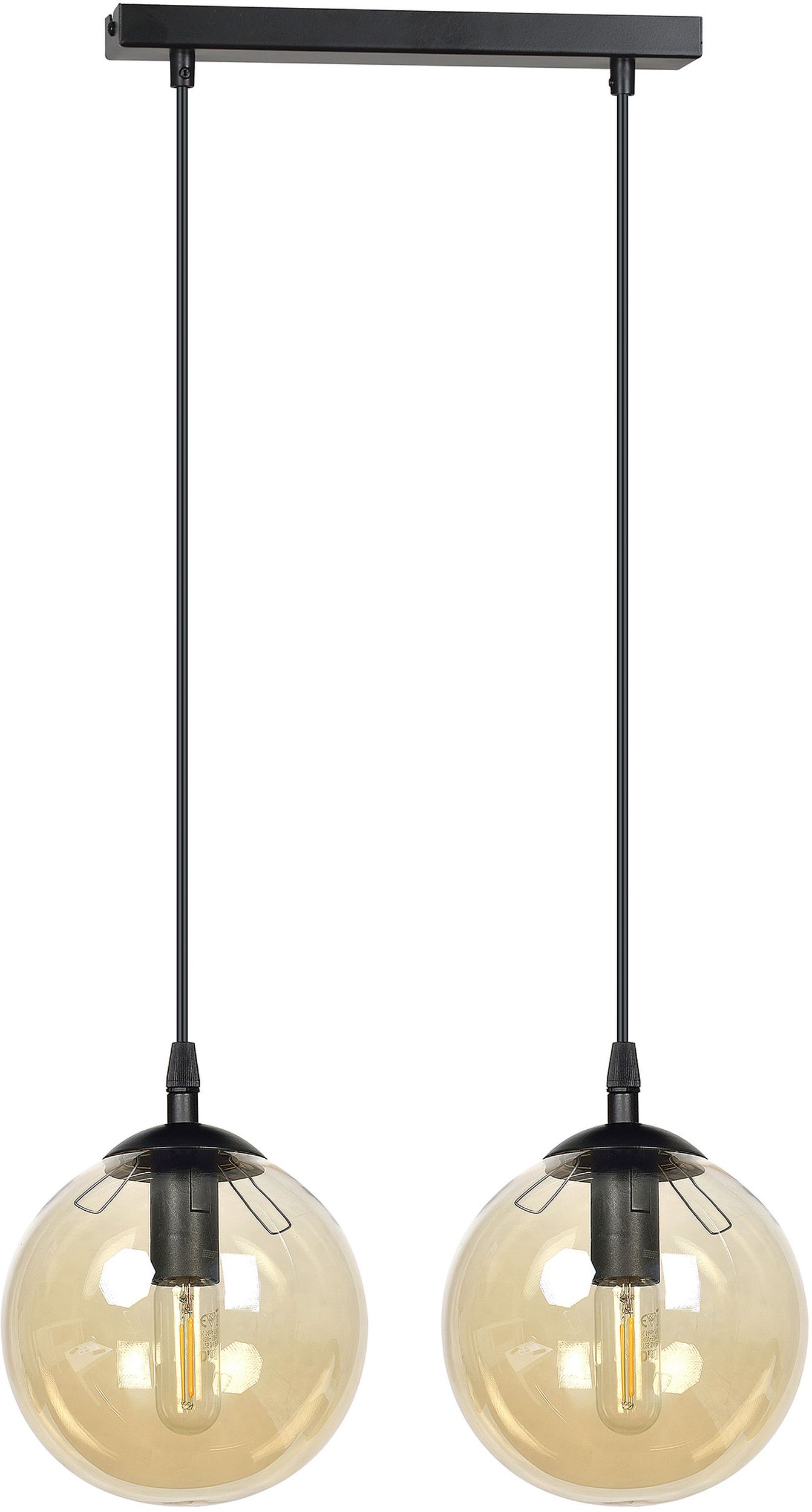 Emibig Cosmo lampada sospesa 2x10 W nero-ambra 713/2