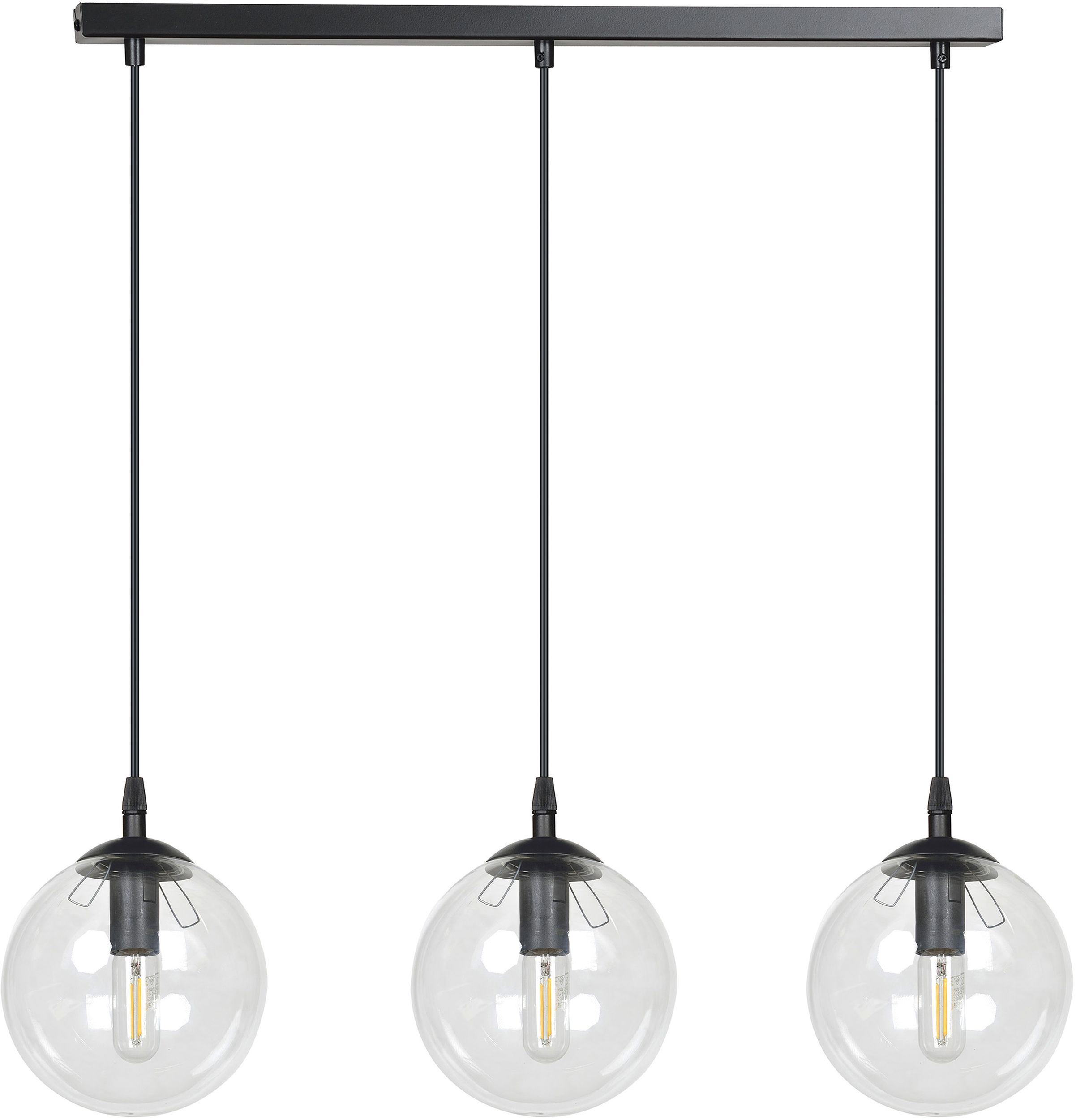 Emibig Cosmo lampada sospesa 3x10 W nero-trasparente 711/3
