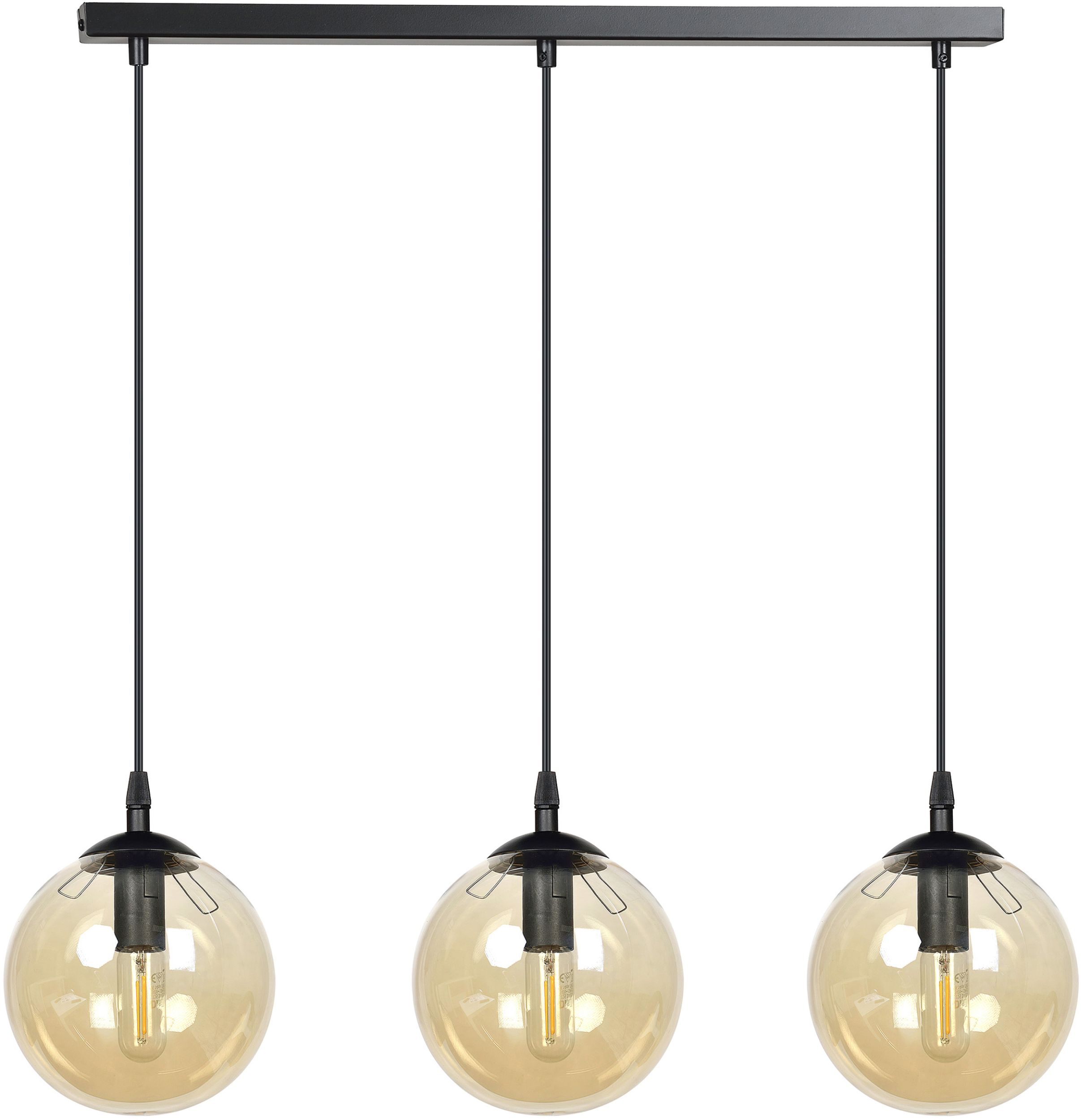 Emibig Cosmo lampada sospesa 3x10 W nero-ambra 713/3