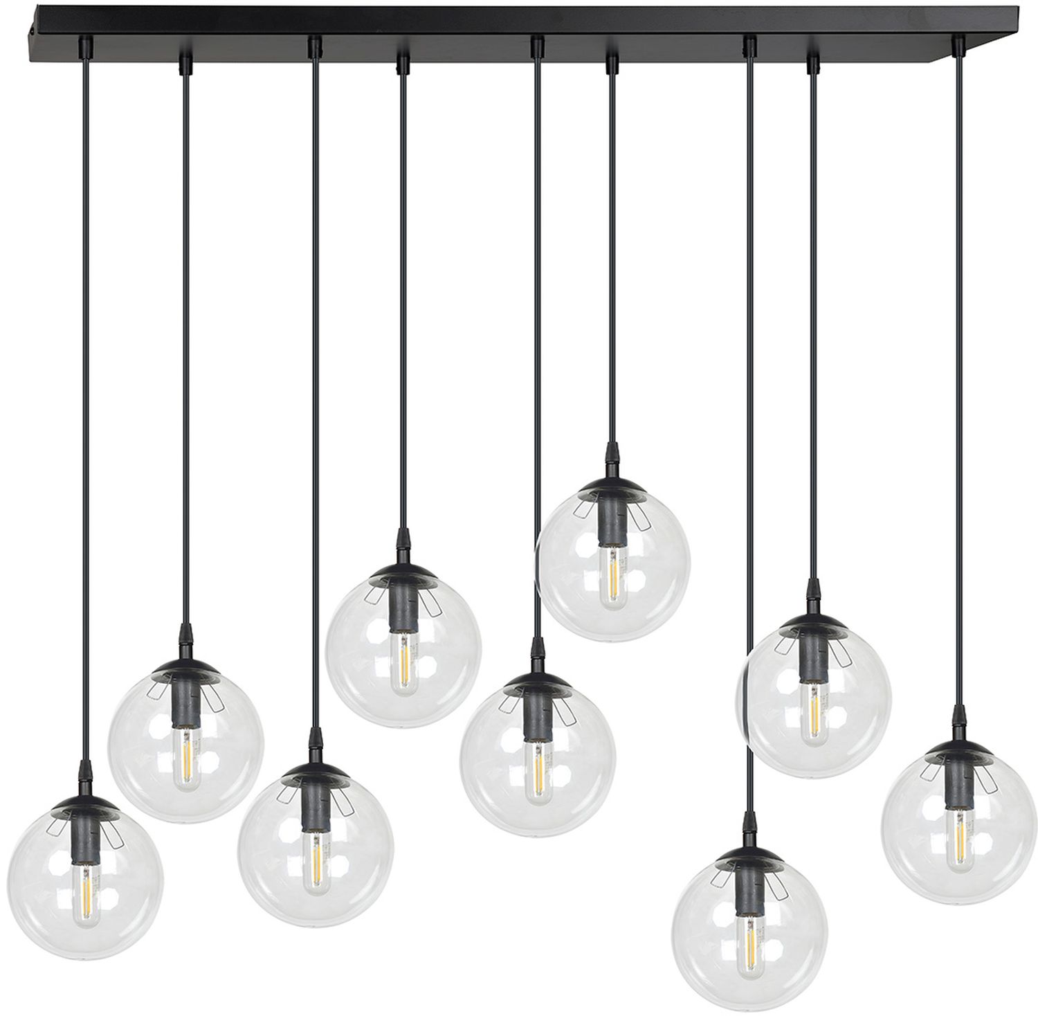 Emibig Cosmo lampada sospesa x10 W nero-trasparente 711/9