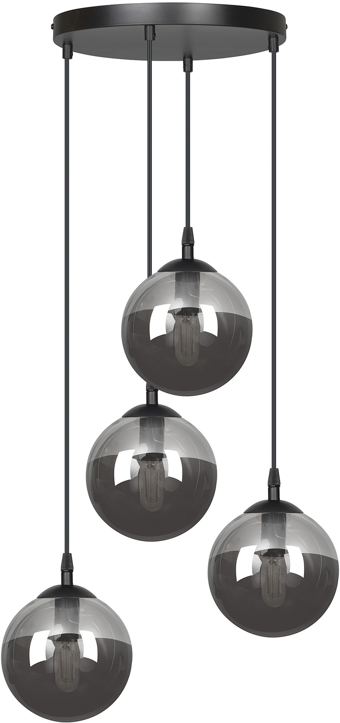 Emibig Cosmo lampada sospesa 4x10 W nero-grafite 712/4PREM