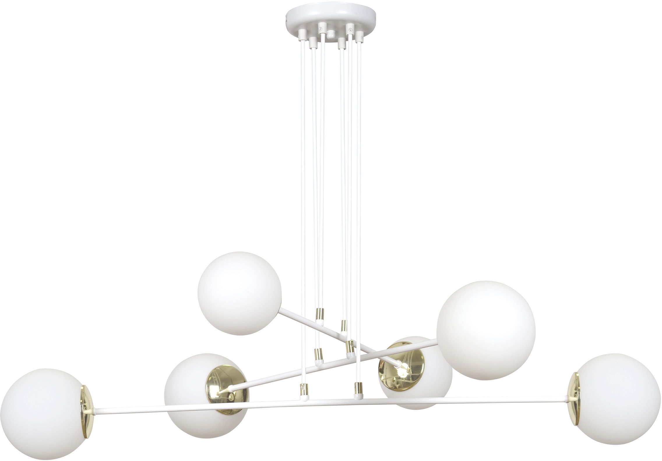 Emibig Ognis lampada sospesa 6x10 W bianco-oro-latte 967/6