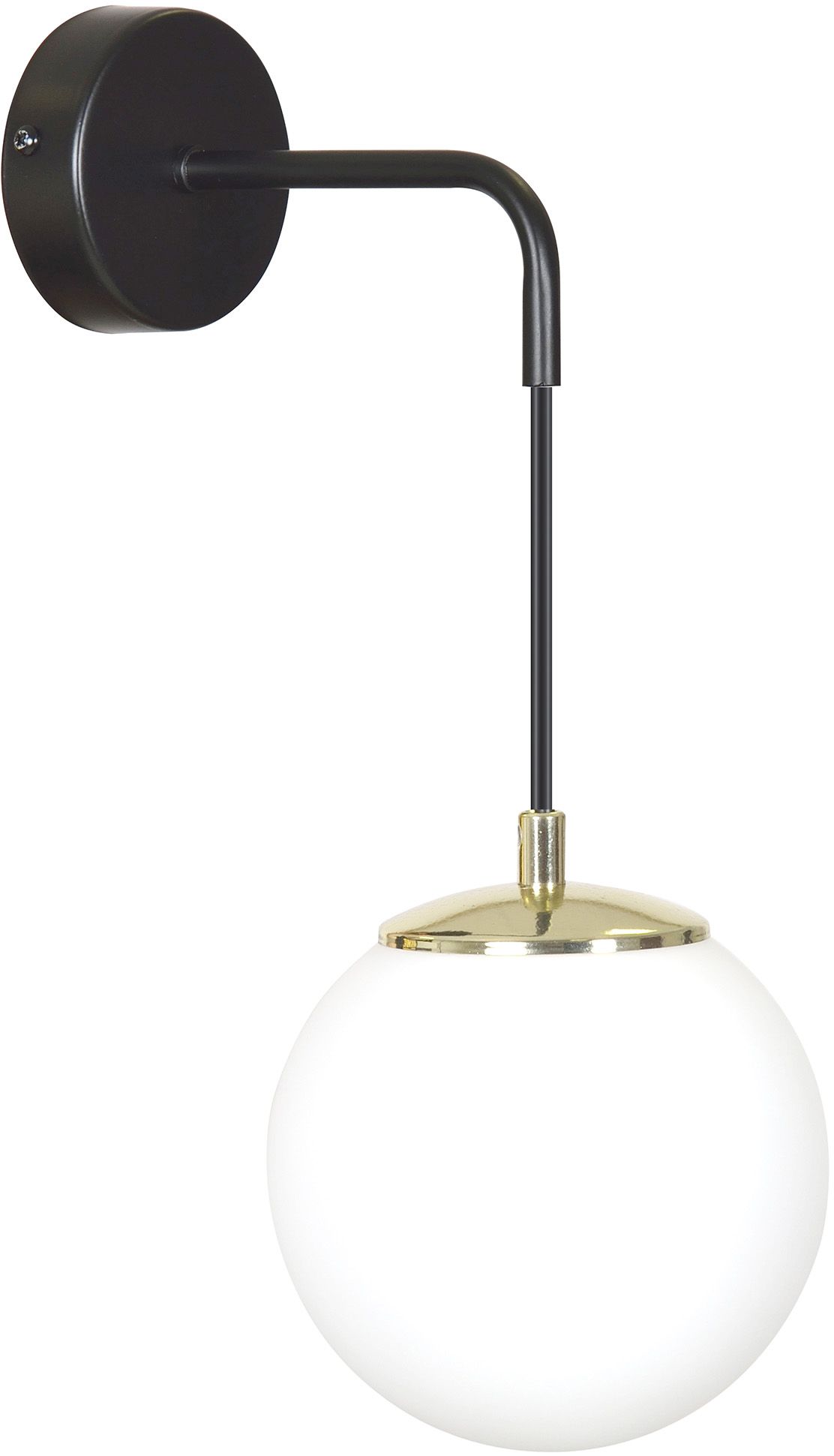 Emibig Ognis lampada da parete 1x10 W nero-oro -latte 966/K1