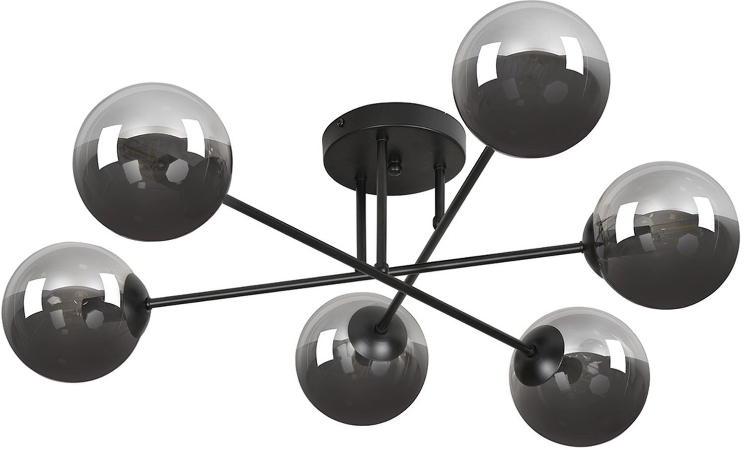 Emibig Brendi lampada da soffitto 6x10 W nero-grafite 832/6B