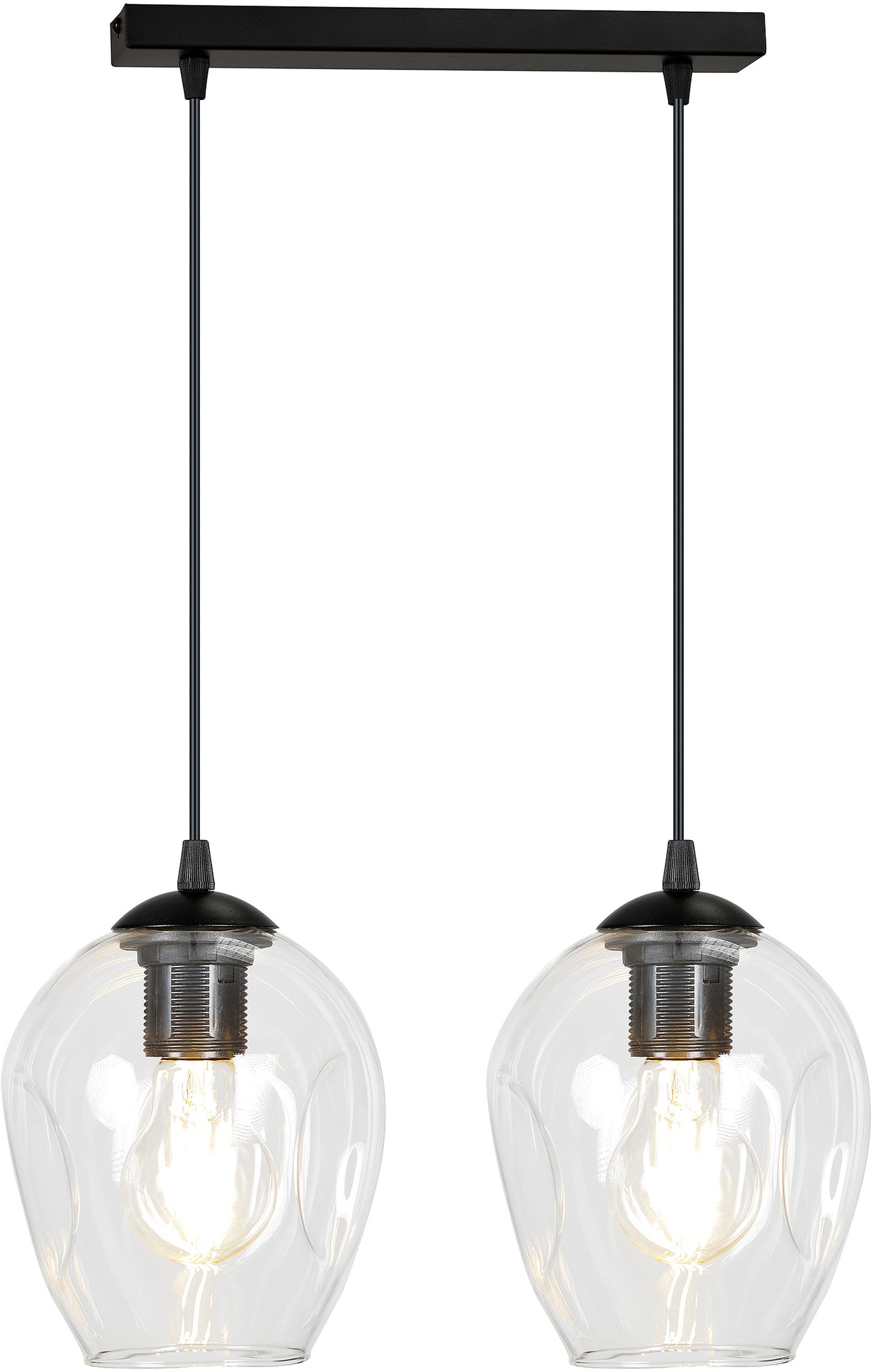 Emibig Istar lampada sospesa 2x15 W nero-trasparente 679/2
