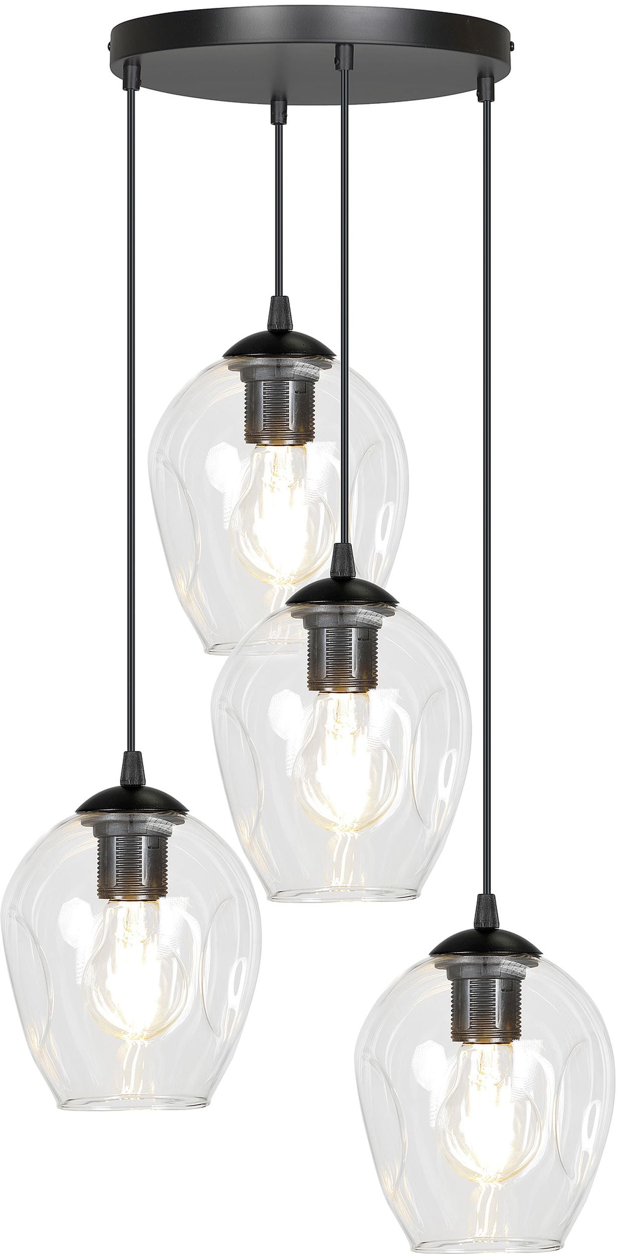 Emibig Istar lampada sospesa 4x15 W nero-trasparente 679/4PREM