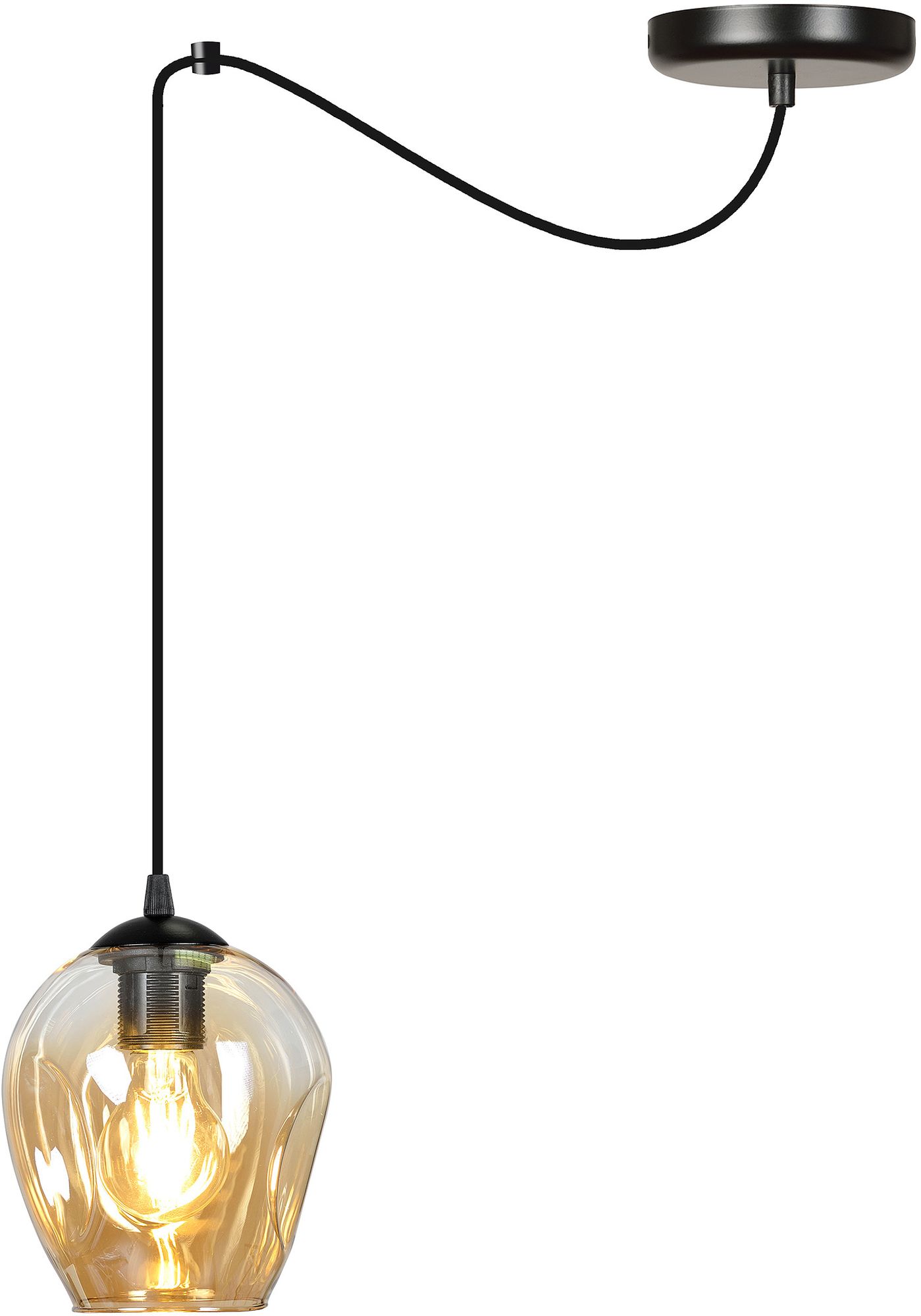 Emibig Level lampada sospesa 1x15 W nero-ambra 758/1