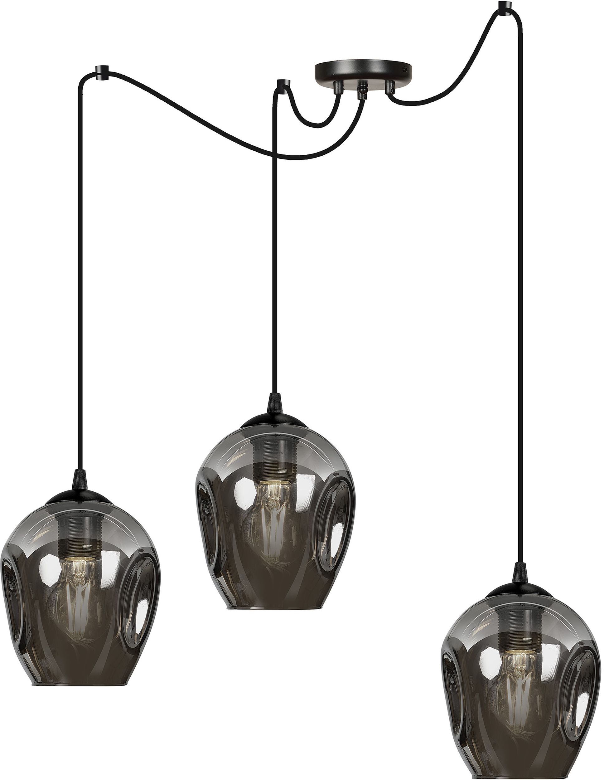 Emibig Level lampada sospesa 3x15 W nero-grafite 757/3