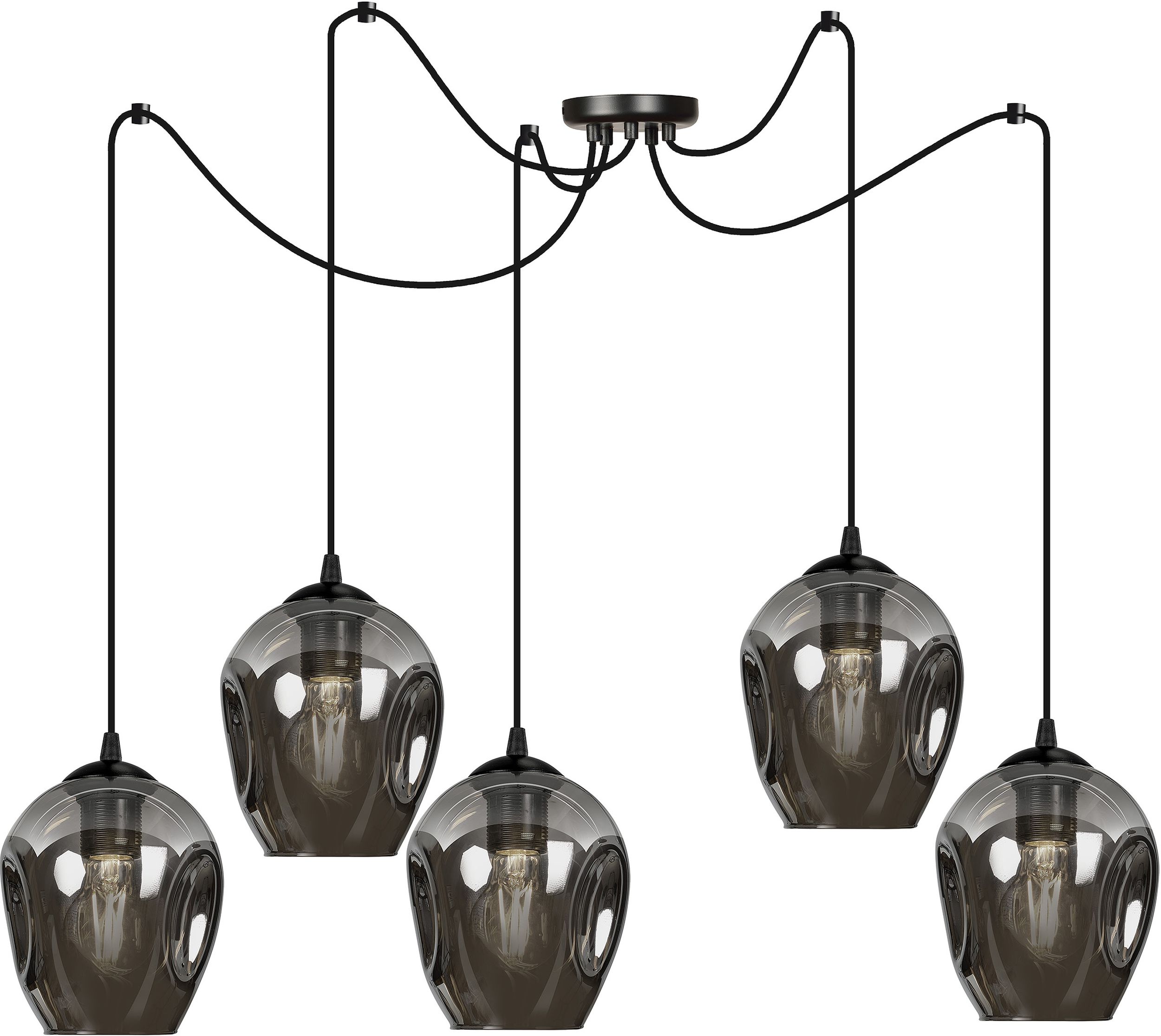 Emibig Level lampada sospesa 5x15 W nero-grafite 757/5