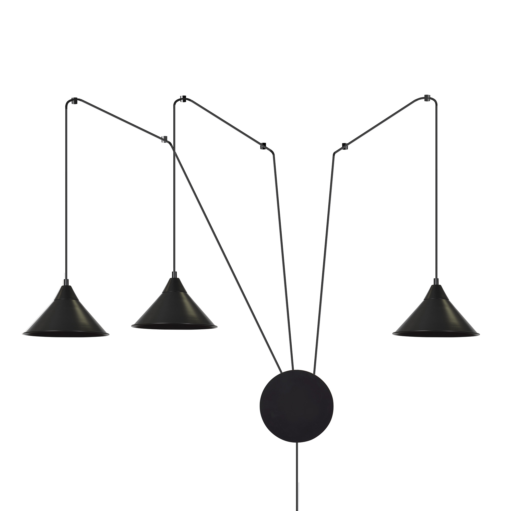 Emibig Abramo lampada sospesa 3x15 W nero 160/3
