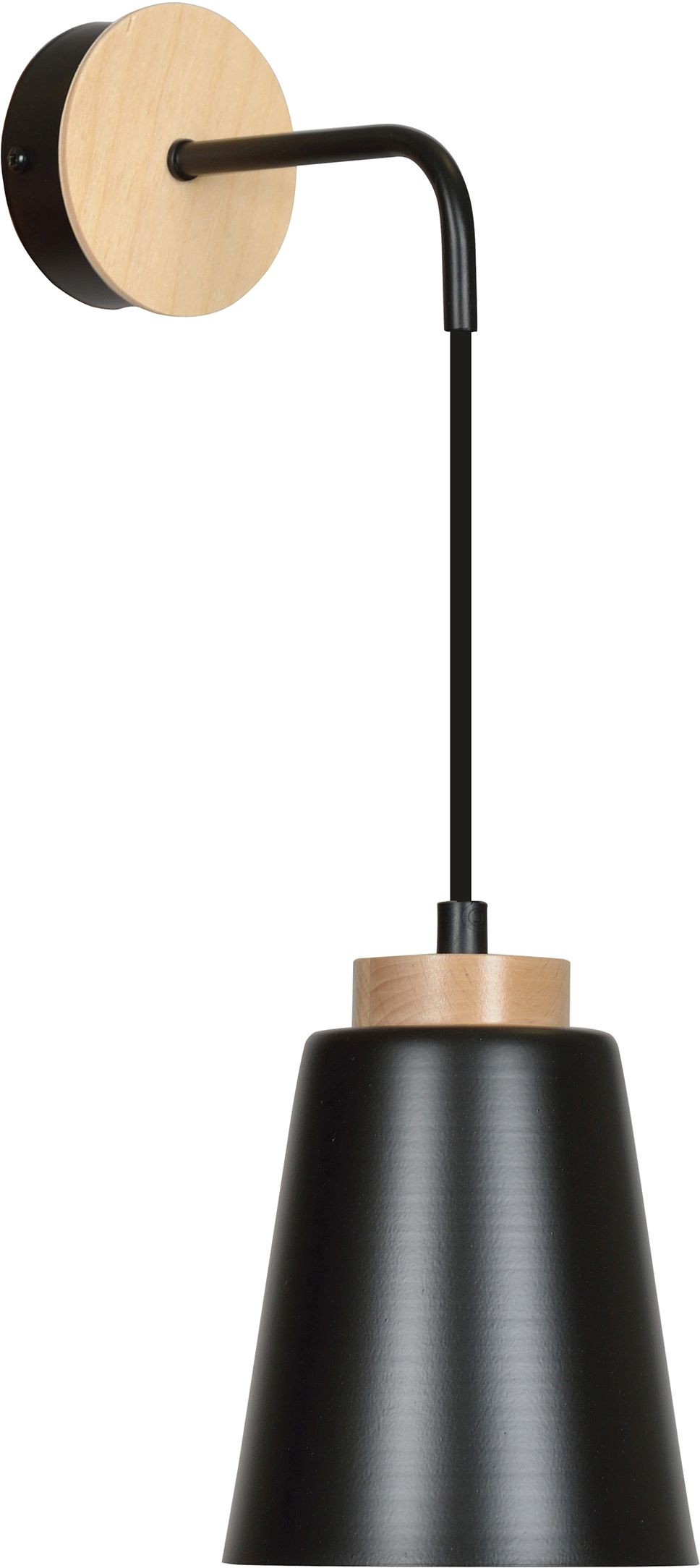 Emibig Bolero lampada da parete 1x15 W nero-legno 442/K1