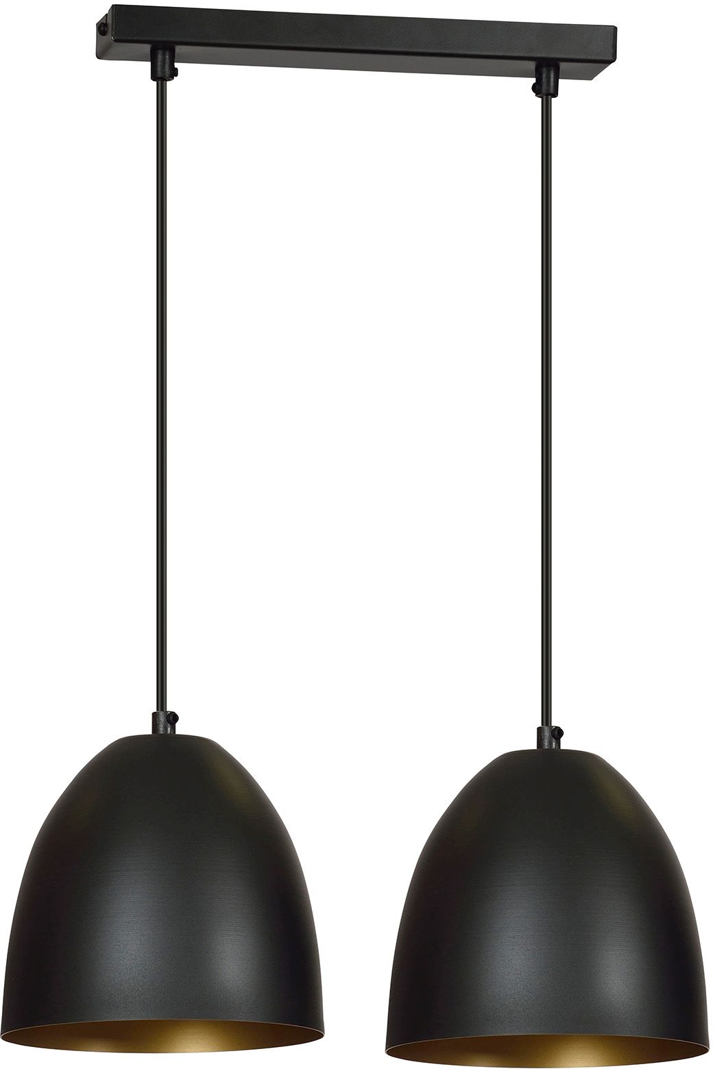Emibig Lenox lampada sospesa 2x15 W nero-oro 410/2