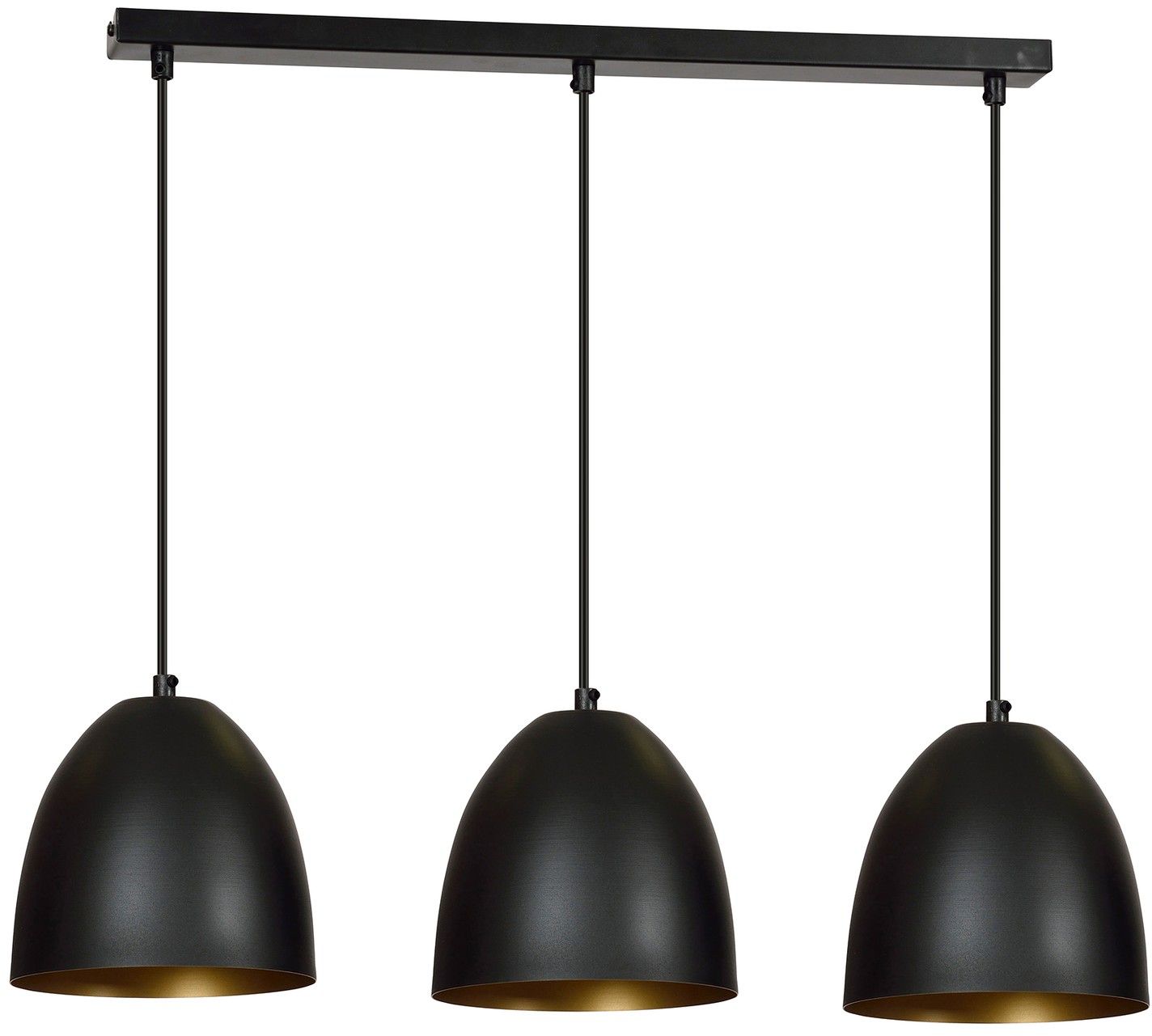 Emibig Lenox lampada sospesa 3x15 W nero-oro 410/3