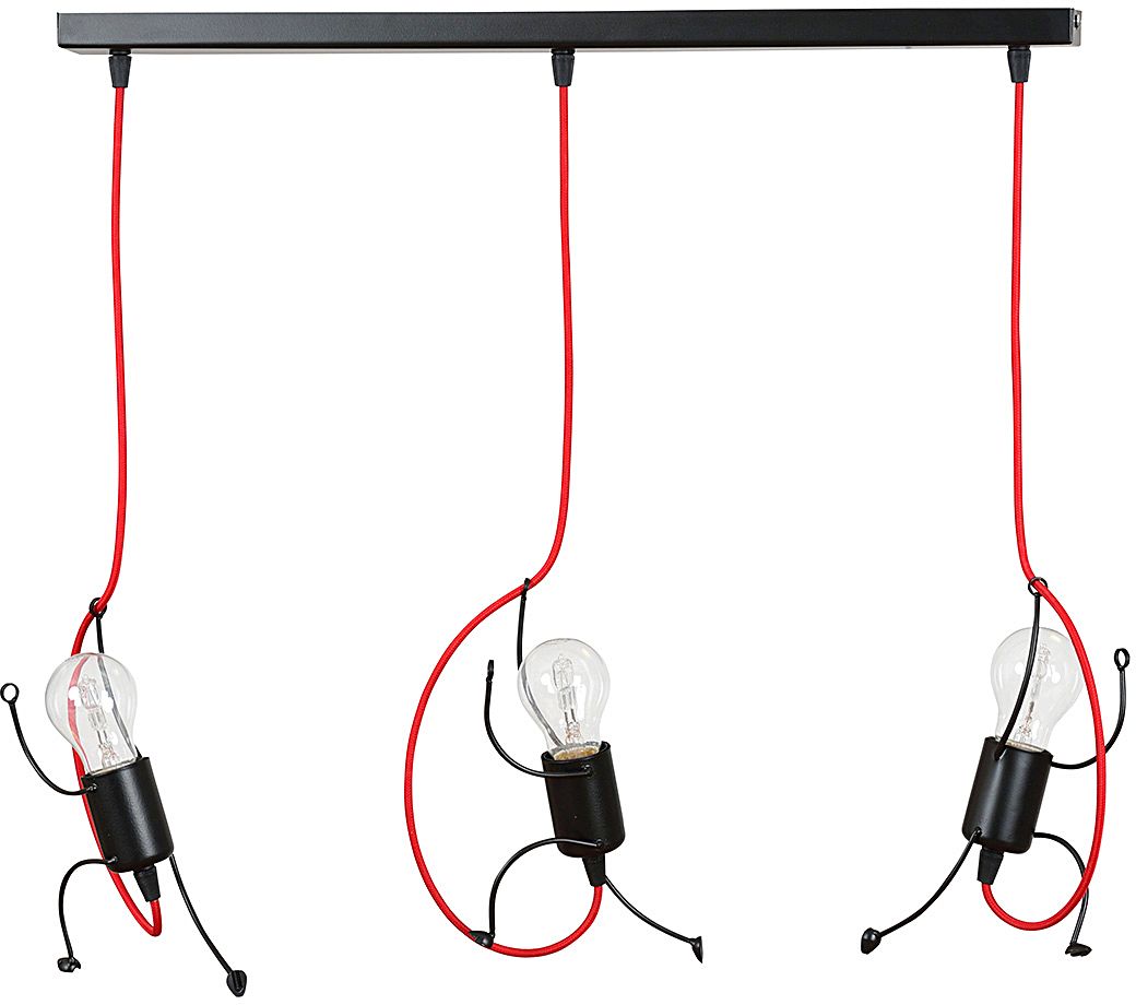 Emibig Bobi lampada sospesa 3x15 W nero-rosso 537/3