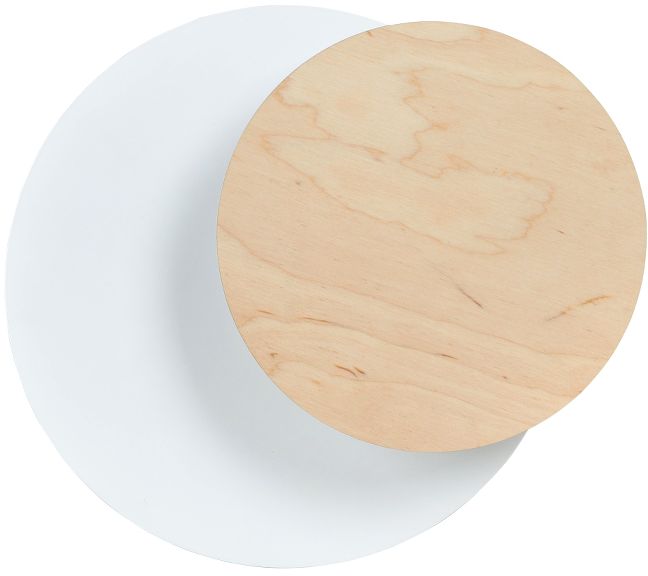 Emibig Circle lampada da parete 1x8 W bianco-legno 970/1