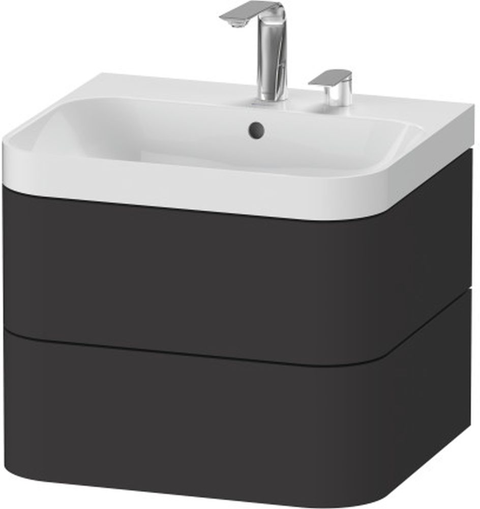 Duravit Happy D.2 lavabo con armadietto 57.5 cm grafite HP4345N8080