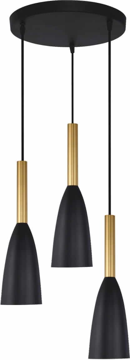 Light Prestige Solin lampada sospesa 3x60 W nero-oro LP-181/3PBK/GD