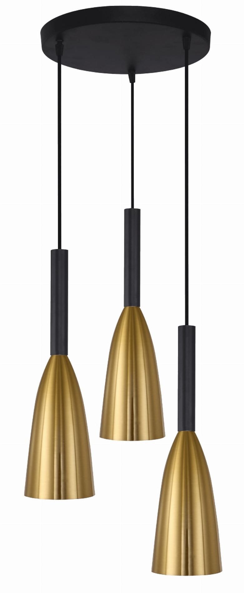 Light Prestige Solin lampada sospesa 3x60 W nero-oro LP-181/3PGD