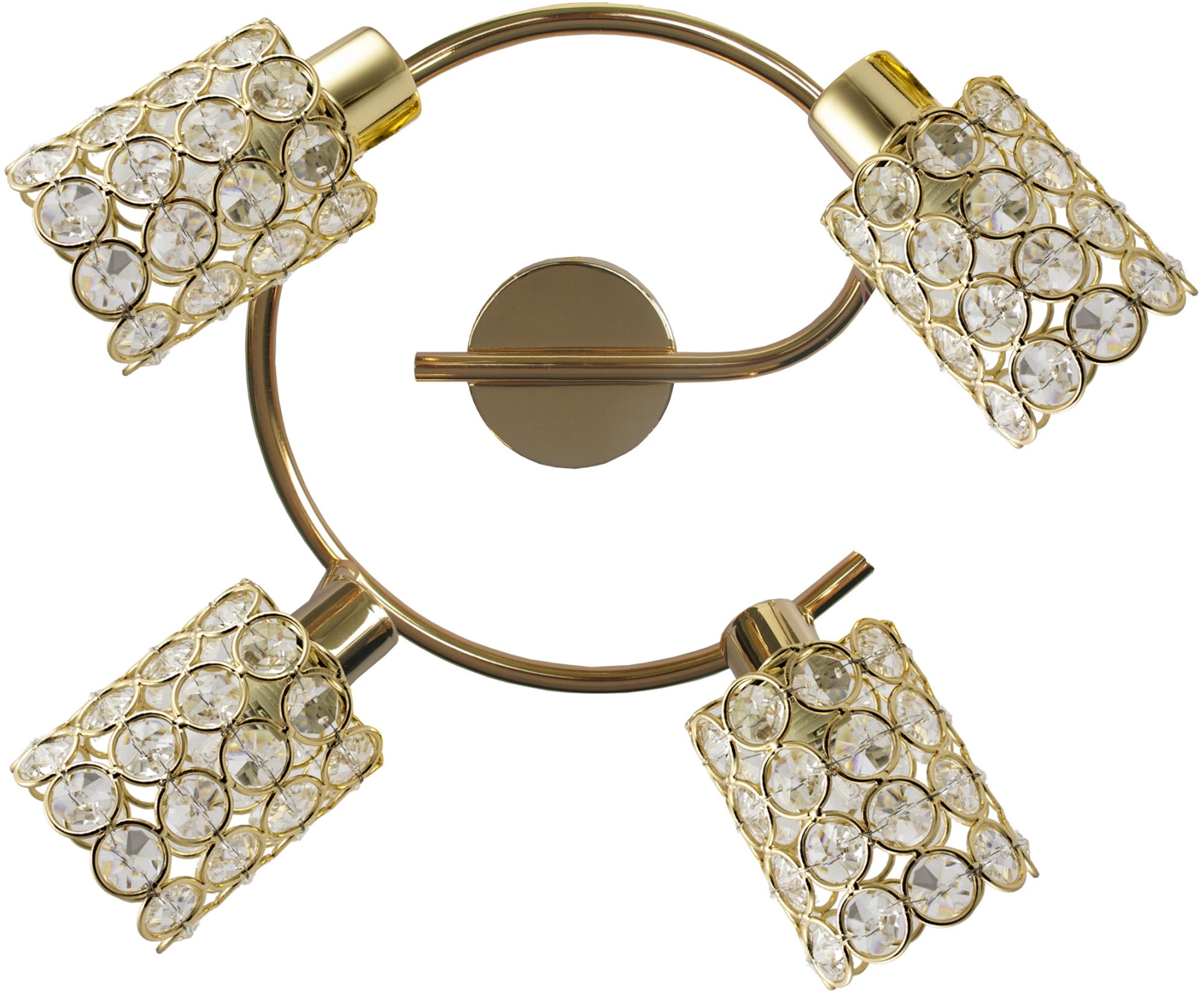 Candellux York lampada da soffitto 4x40 W ottone-cristallo 98-07230