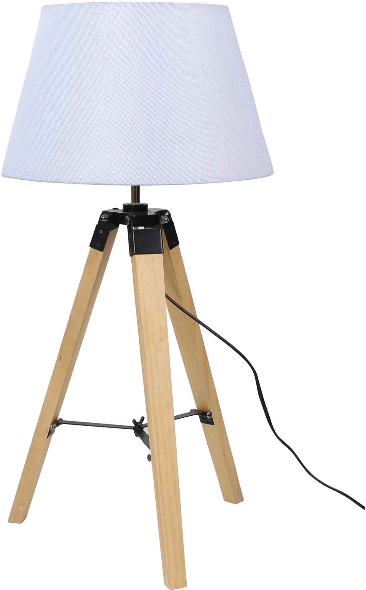 Candellux Lugano lampada da tavolo 1x60 W bianco-legno 41-31136