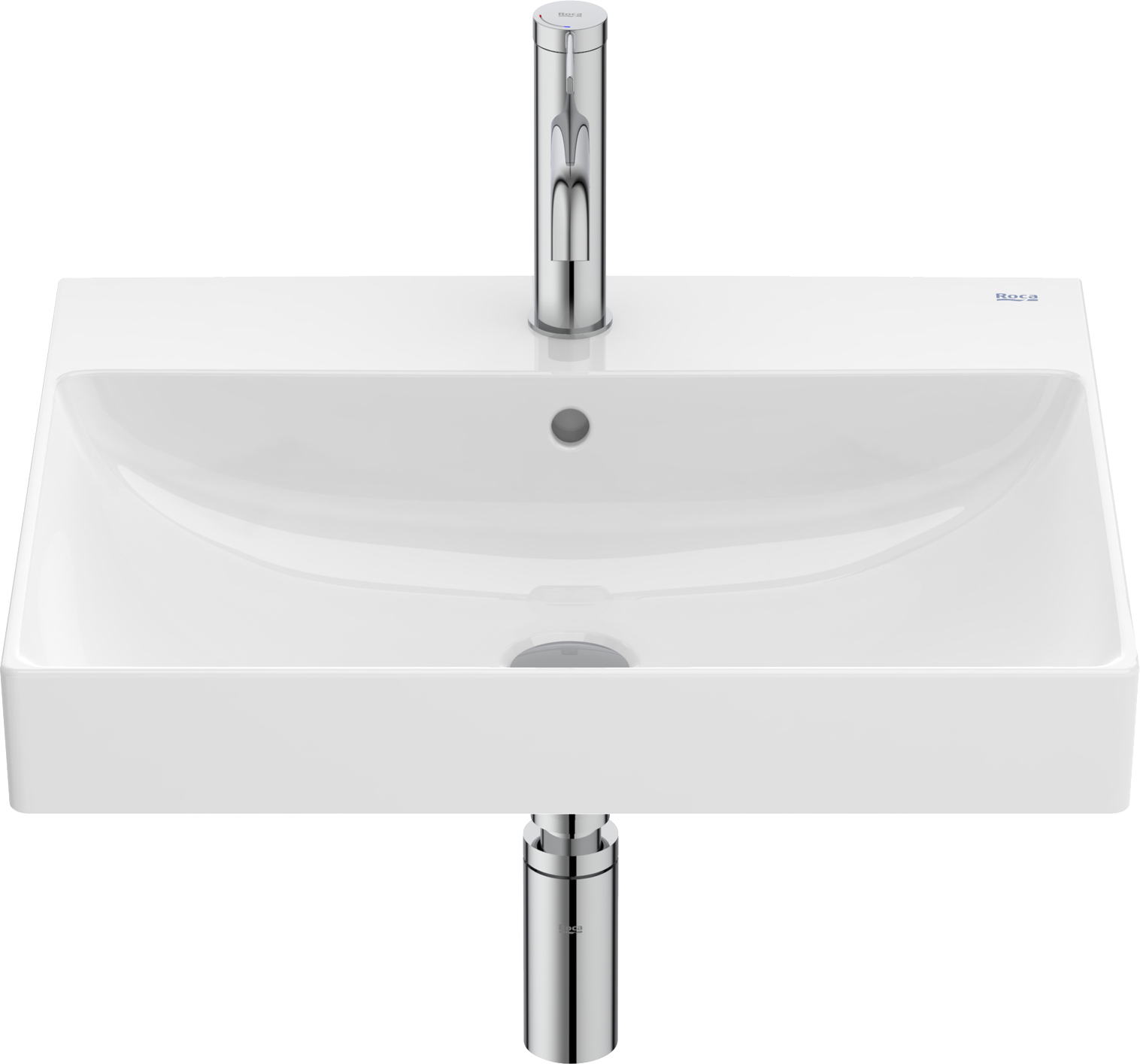 Roca Ona lavabo 55x46 cm rettangolare a parete bianco A327685S00
