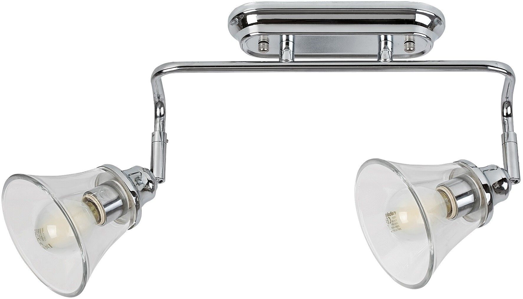 Rabalux Antoine lampada da parete 2x40 W cromo-trasparente 3208