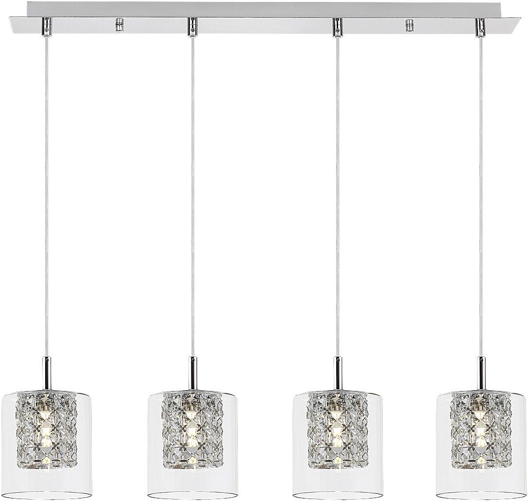 Rabalux Duchess lampada sospesa 4x40 W cromo-trasparente 3116