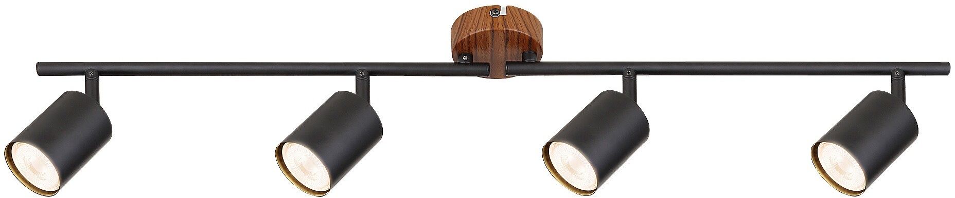 Rabalux Edmund lampada da soffitto 4x25 W nero-legno 5298