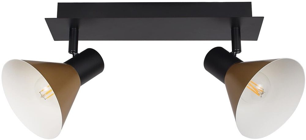Rabalux Alvaro lampada da soffitto 2x40 W nero-oro 3158
