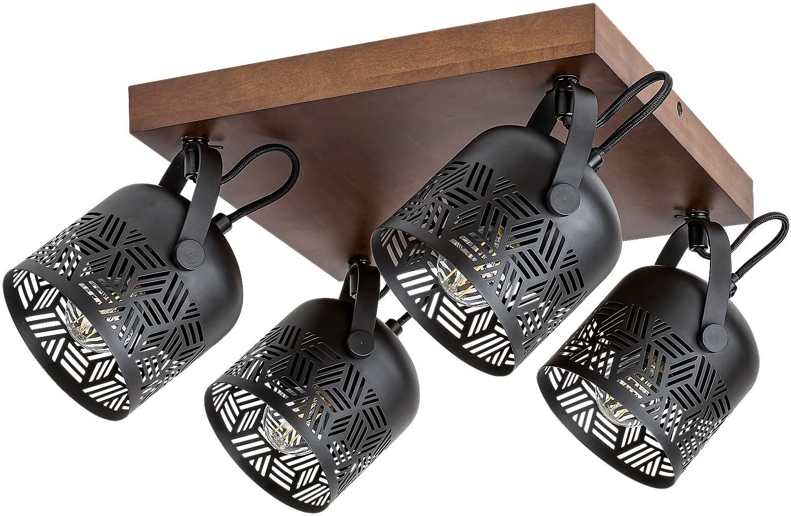 Rabalux Rotem lampada da soffitto 4x40 W nero-legno 3299
