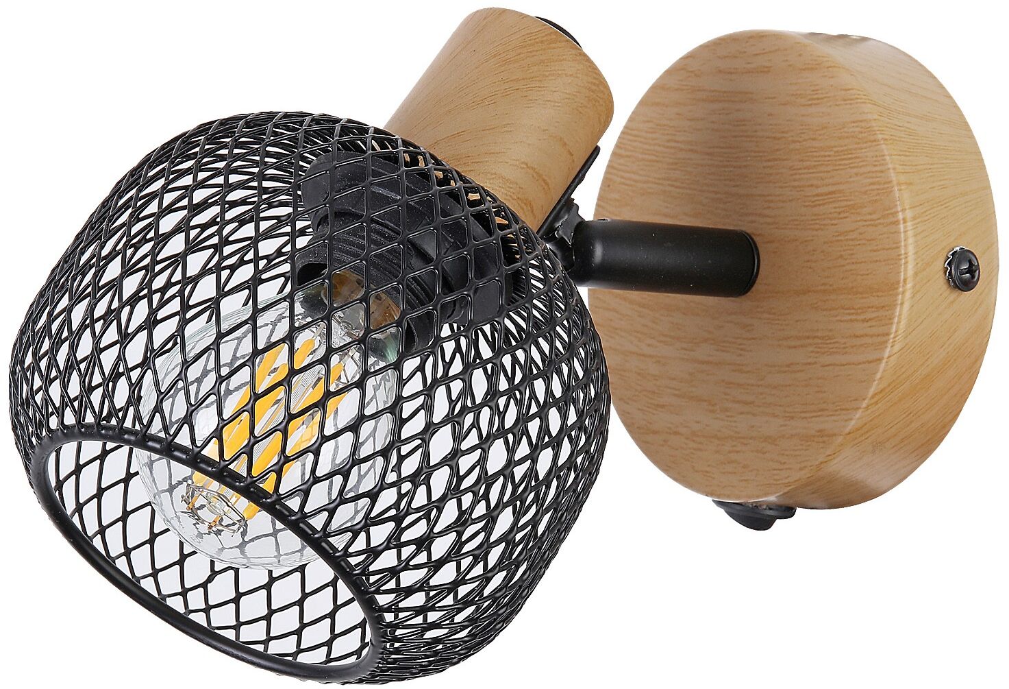 Rabalux Grendel lampada da parete 1x40 W nero-legno 3127