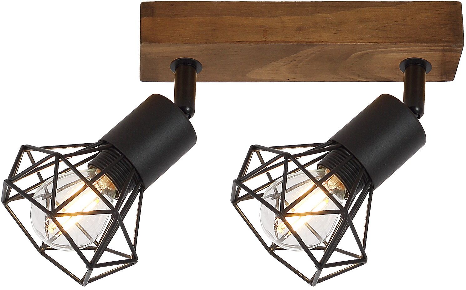 Rabalux Zeus lampada da soffitto 2x40 W nero-legno 3138