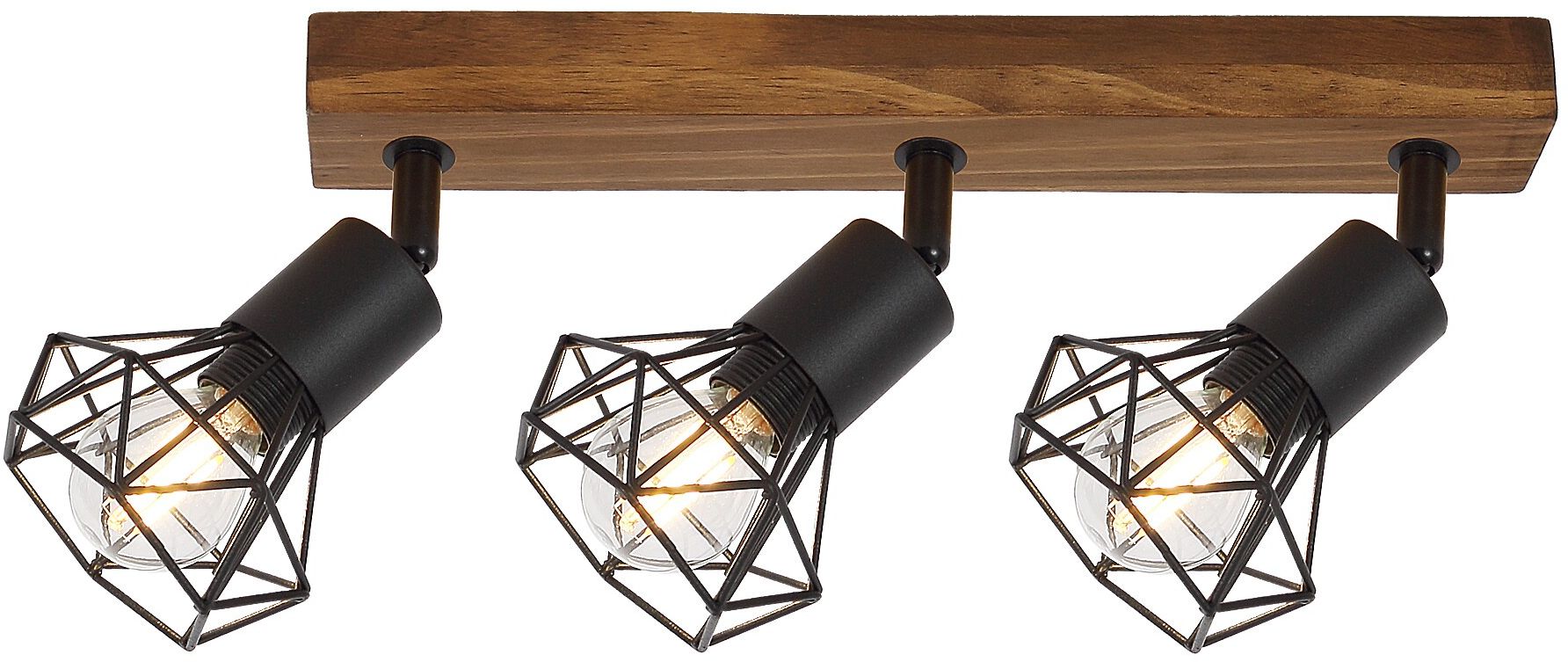 Rabalux Zeus lampada da soffitto 3x40 W nero-legno 3139