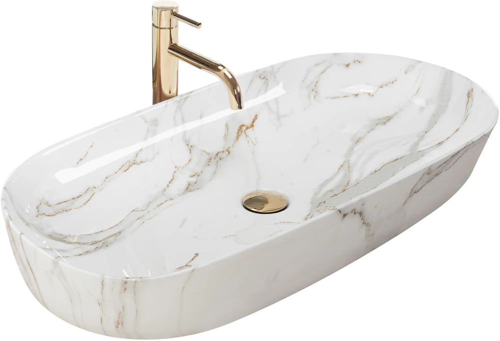 Rea Cleo lavabo 81x41 cm ovale da appoggio REA-U8404