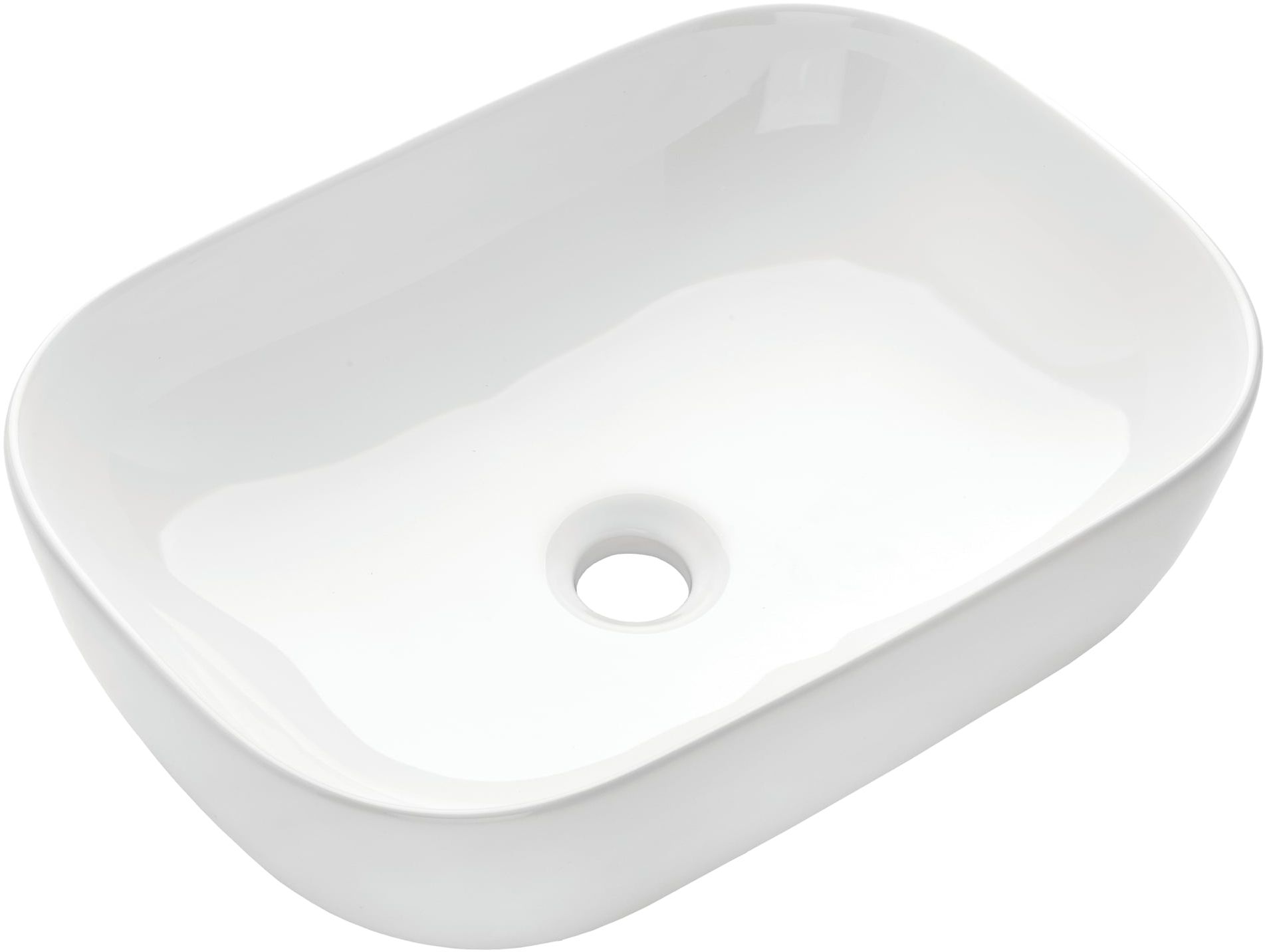 Invena Vitoria lavabo 45.5x32 cm rettangolare da appoggio bianco CE-48-001