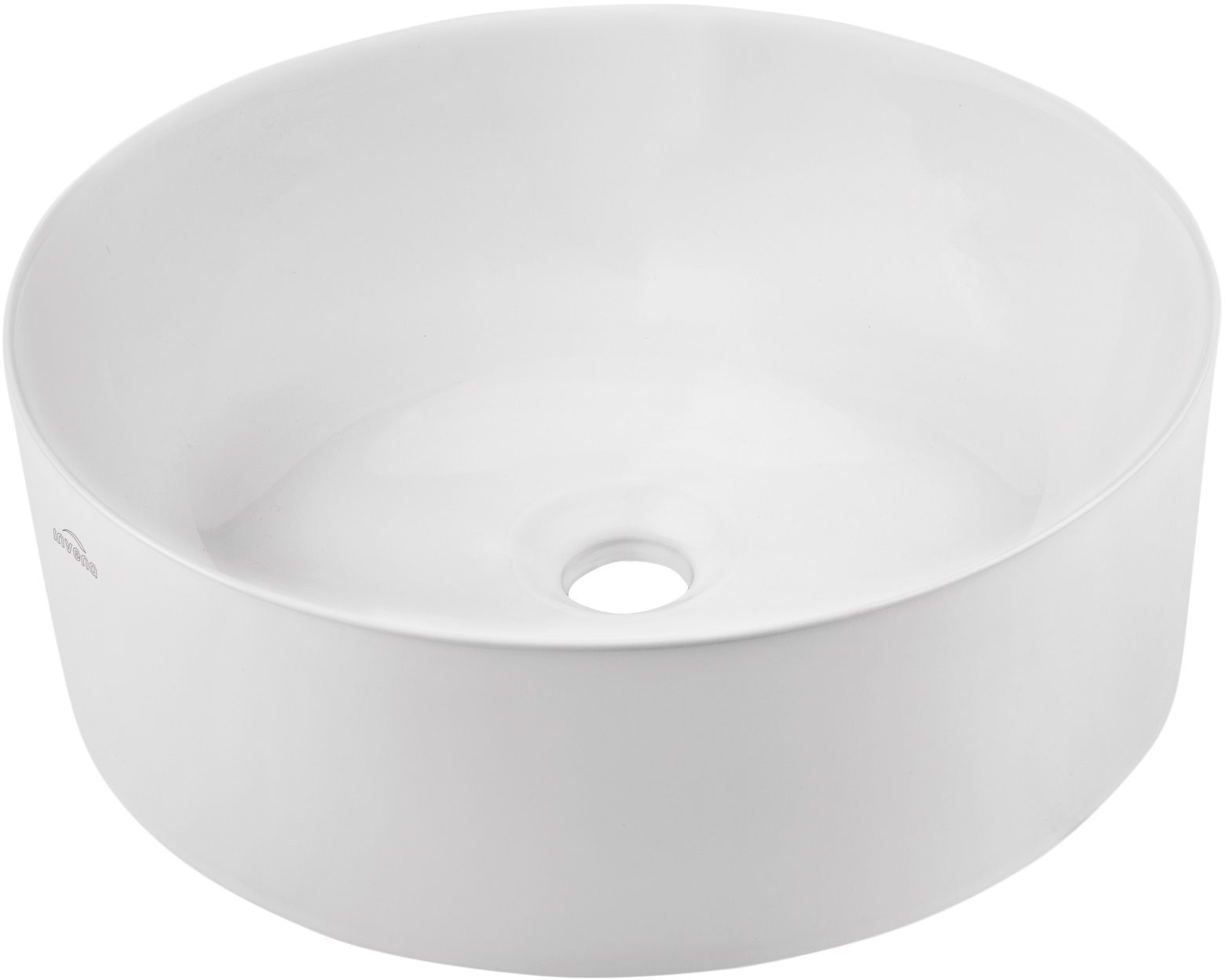 Invena Kos lavabo 42x42 cm rotonda da appoggio bianco CE-38-001