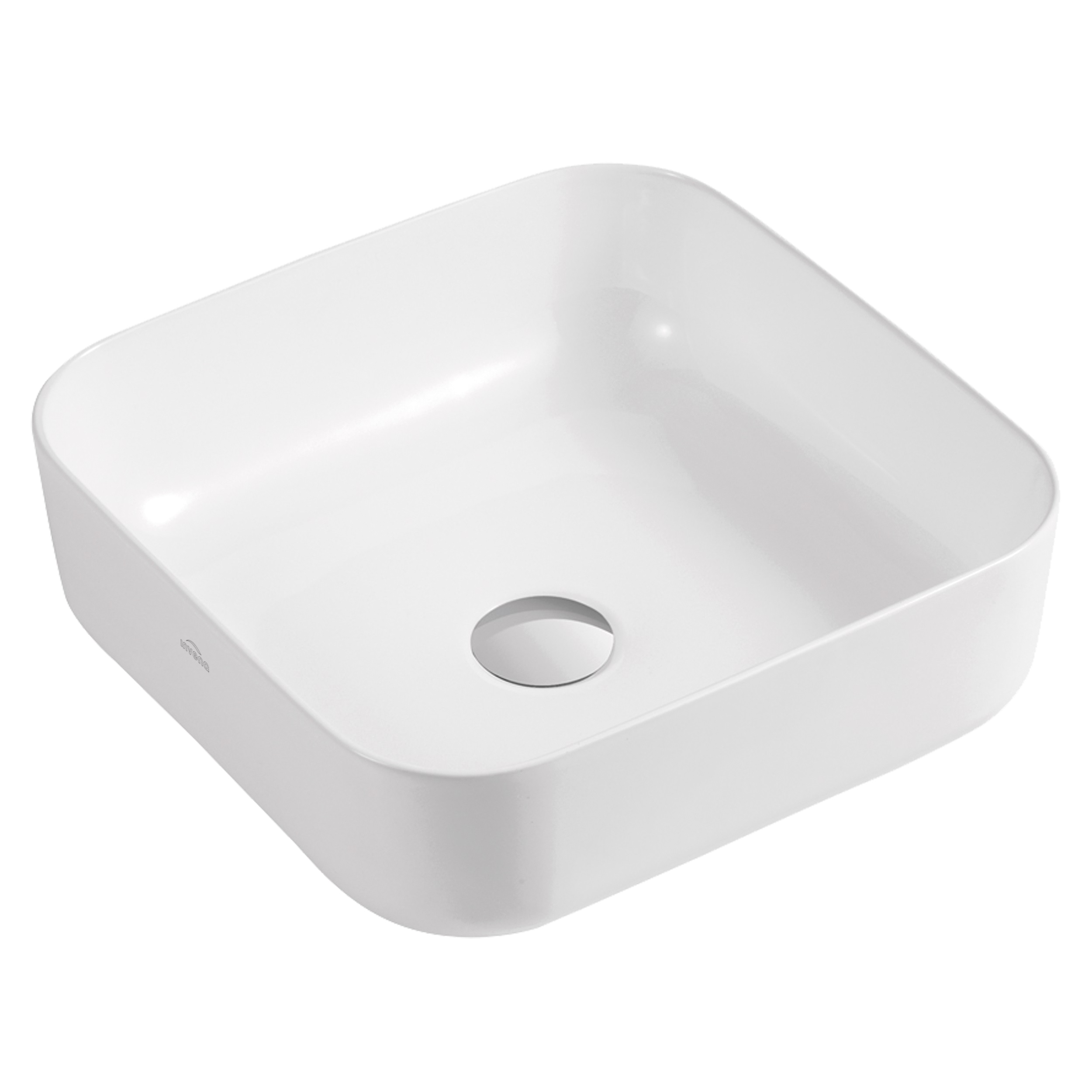 Invena Malaga lavabo 39x39 cm quadrata da appoggio bianco CE-39-001