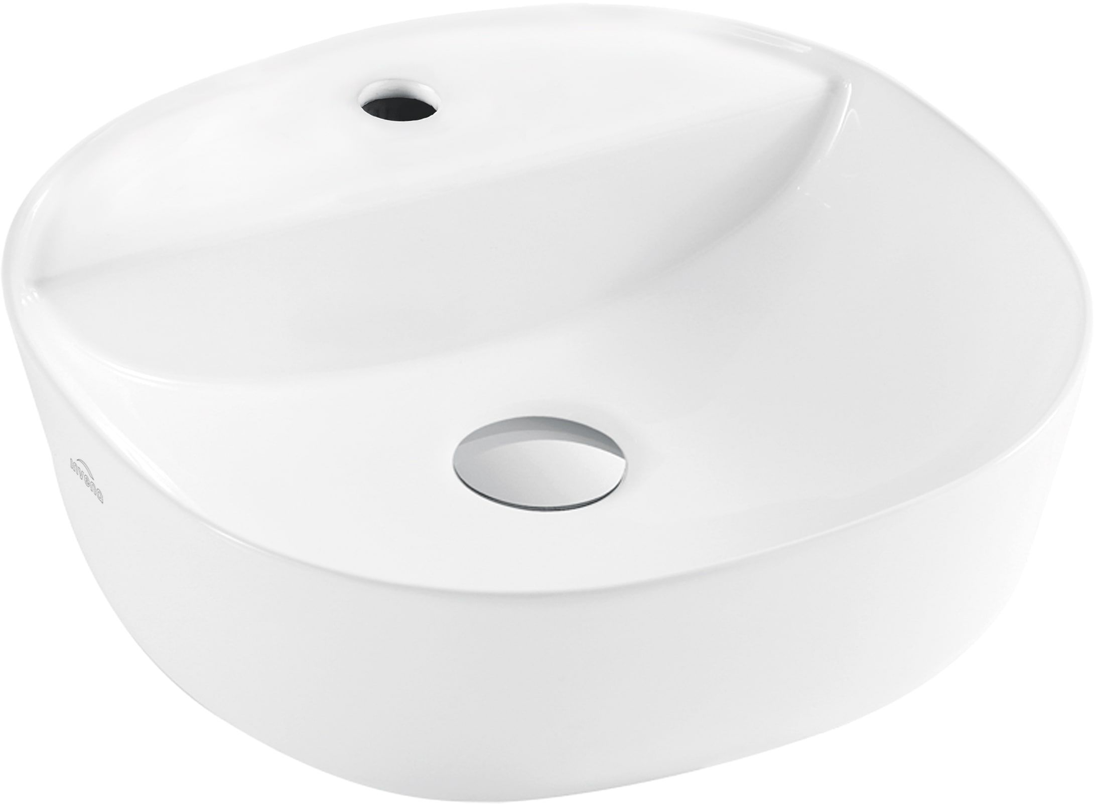 Invena Parla lavabo 40x40 cm semicircolare da appoggio bianco CE-41-001