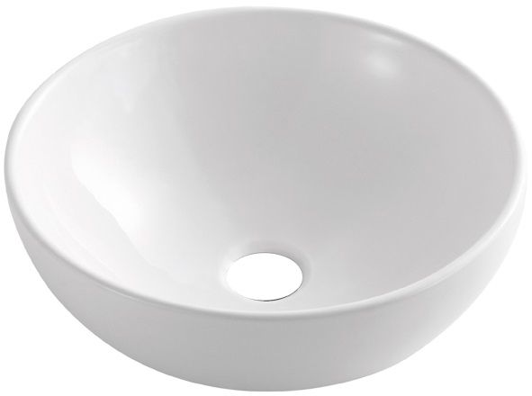Invena Tinos lavabo 39.5x39.5 cm rotonda da appoggio bianco CE-43-011
