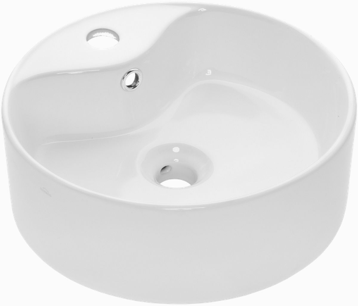 Invena Granada lavabo 41x41 cm rotonda da appoggio bianco lucida CE-44-001