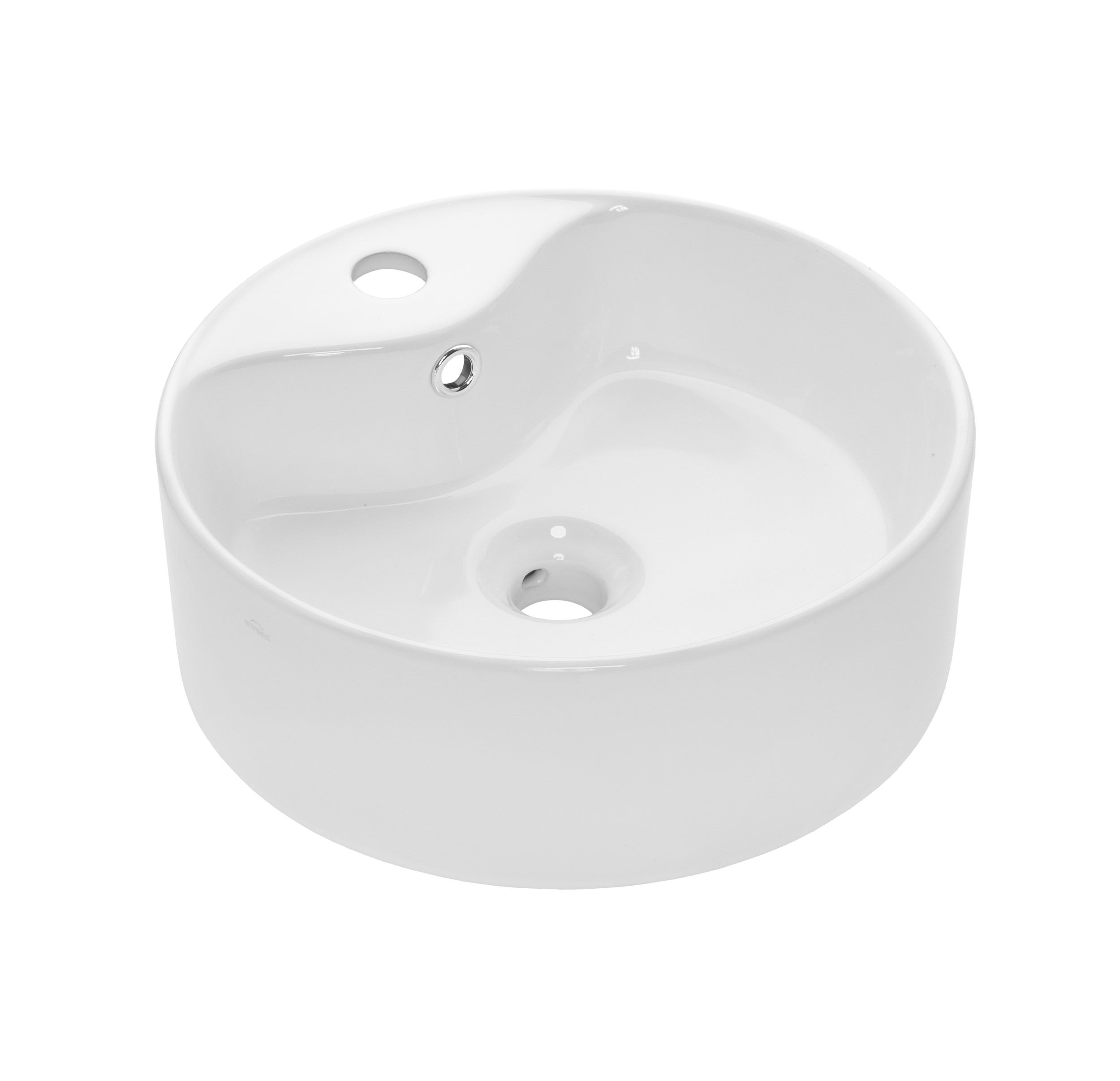 Invena Granada lavabo 47x47 cm rotonda da appoggio bianco CE-45-001