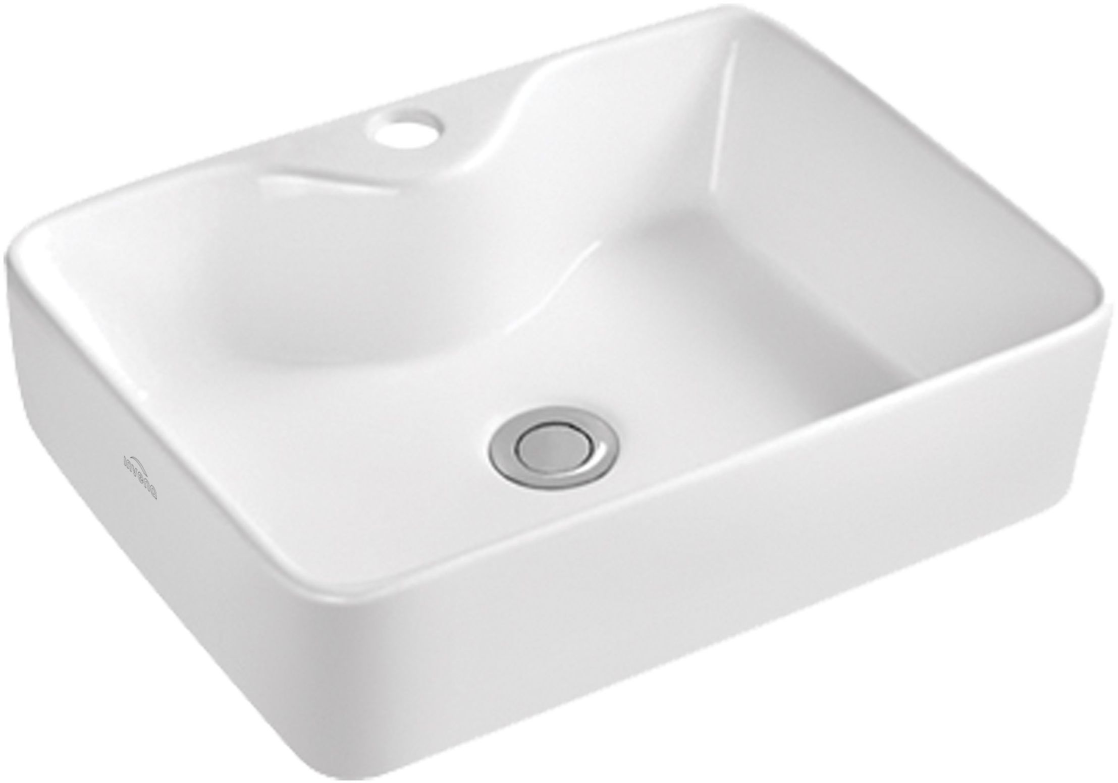 Invena Patras lavabo 49x38 cm rettangolare da appoggio bianco CE-46-001