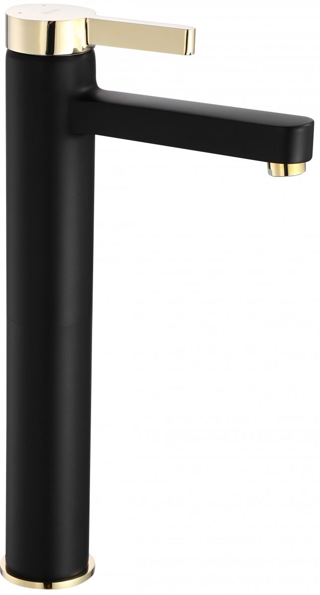 Rea Polo rubinetto per lavabo verticale nero-oro REA-B9978