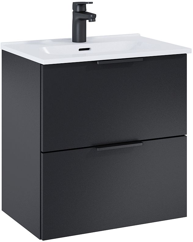 Elita Street Plus lavabo con armadietto 51.3 cm nero 168902