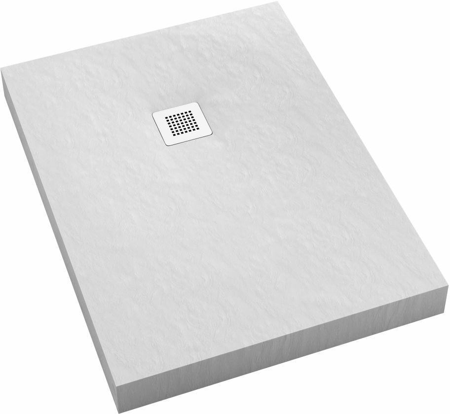 Schedpol New Horizons White Stone piatto doccia rettangolare + mascherina 90x70 cm bianco 3.3333/B/ST-M2