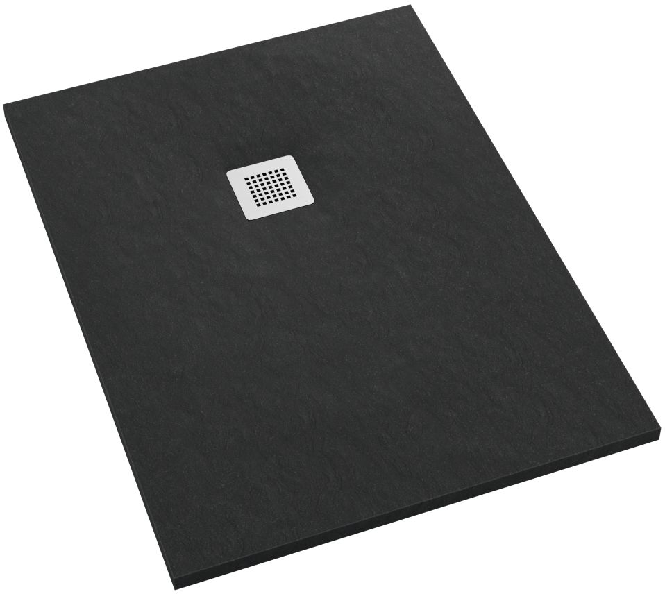 Schedpol Kalait Black Stone piatto doccia rettangolare + mascherina 110x90 cm nero 3.3116/C/ST-M2