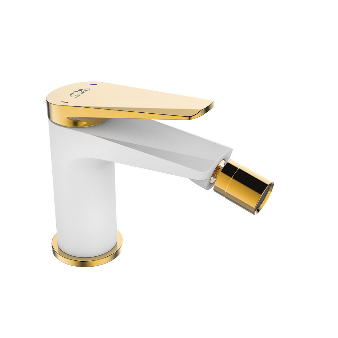 Laveo Rubio rubinetto per bidet verticale bianco-oro BVR632G